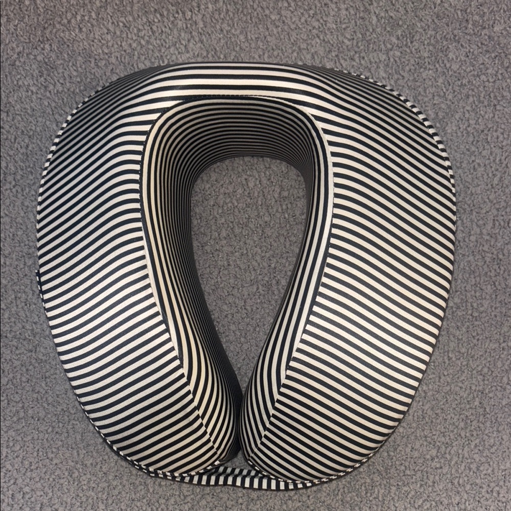 Slip - Silk Striped Black and White Travel Neck Pillow